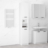 vidaXL Badrumsskåp vit 32x34x188,5 cm konstruerat trä