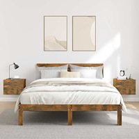 vidaXL Sängbord 2 st rökfärgad ek 40x30x30 cm konstruerat trä