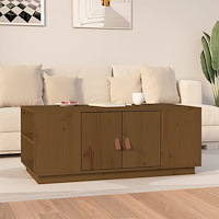 vidaXL Soffbord honungsbrun 100x50x41 cm massiv furu