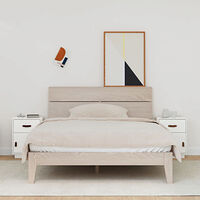 vidaXL Sängbord 2 st vit 40x34x55 cm massiv furu