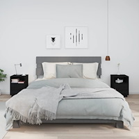 vidaXL Sängbord 2 st svart 40x34x55 cm massiv furu