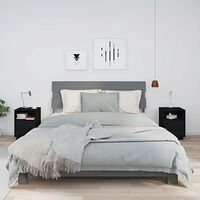 vidaXL Sängbord 2 st svart 40x34x55 cm massiv furu
