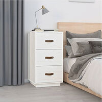 vidaXL Sängbord vit 40x40x75 cm massivt furuträ