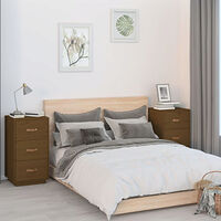 vidaXL Sängbord 2 st honungsbrun 40x40x75 cm massiv furu