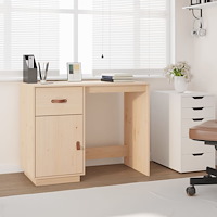 vidaXL Skrivbord 95x50x75 cm massiv furu