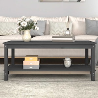vidaXL Soffbord grå 110x55x45 cm massiv furu
