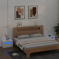 vidaXL Sängbord med LEDs 2 st vit 60x35x40 cm
