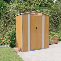 vidaXL Trädgårdsskjul ljusbrun 192x108x223 cm galvaniserat stål