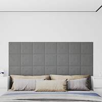 vidaXL Väggpaneler 12 st grå 30x30 cm konstläder 1,08 m²
