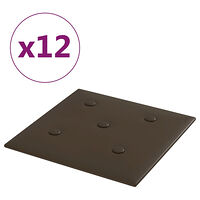 vidaXL Väggpaneler 12 st brun 30x30 cm konstläder 1,08 m²