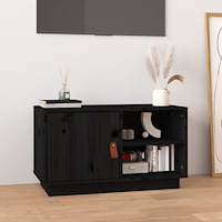vidaXL Tv-bänk svart 70x34x40 cm massiv furu
