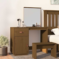 vidaXL Sminkbord Honungsbrunt 55x55x75 cm massiv furu