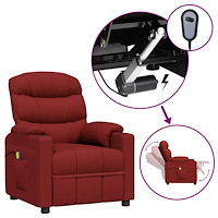 vidaXL Elektrisk massagefåtölj vinröd tyg