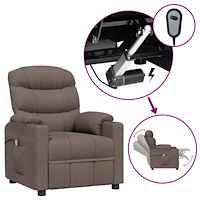 vidaXL Elektrisk massagefåtölj taupe tyg