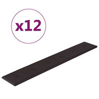 vidaXL Väggpaneler 12 st svart 90x15 cm konstläder 1,62 m²