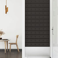 vidaXL Väggpaneler 12 st svart 90x15 cm konstläder 1,62 m²