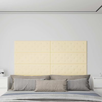 vidaXL Väggpaneler 12 st gräddvit 90x30 cm konstläder 3,24 m²