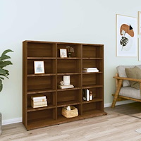 vidaXL CD-hylla rökfärgad Brun ek 100x23x89,5 cm konstruerat trä