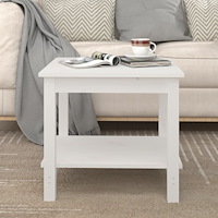 vidaXL Soffbord vit 50x50x45 cm massiv furu