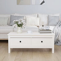 vidaXL Soffbord vit 100x50x40 cm massiv furu