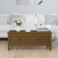 vidaXL Soffbord honungsbrun 100x50x40 cm massiv furu