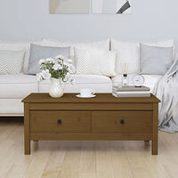 vidaXL Soffbord honungsbrun 100x50x40 cm massiv furu