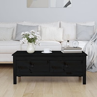 vidaXL Soffbord svart 100x50x40 cm massiv furu