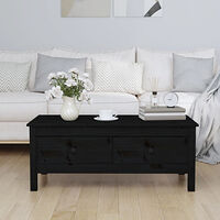 vidaXL Soffbord svart 100x50x40 cm massiv furu