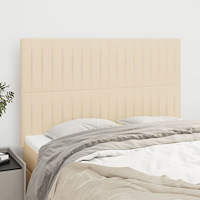 vidaXL Sänggavel creme 144x5x118/128 cm tyg