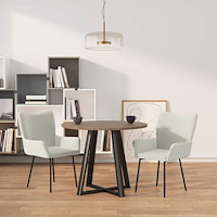 vidaXL Matstolar 2 st gräddvit sammet