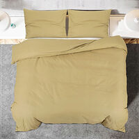 vidaXL Bäddset taupe 140x200 cm lätt mikrofiber