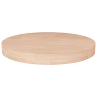 vidaXL Rund bordsskiva Ø50x4 cm obehandlad massiv ek