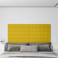 vidaXL Väggpaneler 12 st gul 90x15 cm sammet 1,62 m²