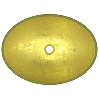 vidaXL Handfat glas 50x37x14 cm guld
