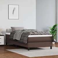 vidaXL Pocketresårmadrass brun 90x200x20 cm konstläder