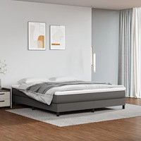 vidaXL Pocketresårmadrass grå 160x200x20 cm konstläder