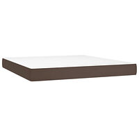 vidaXL Pocketresårmadrass brun 180x200x20 cm konstläder