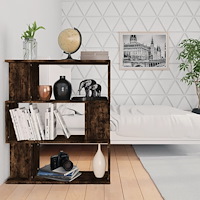 vidaXL Bokhylla/rumsavdelare rökfärgad ek 80x24x96cm konstruerat trä