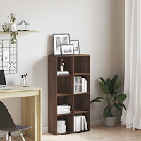 vidaXL Bokhylla/skänk rökfärgad Brun ek 66x30x130 cm konstruerat trä