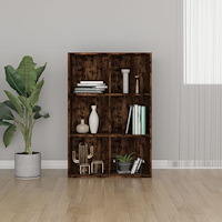 vidaXL Bokhylla/skänk rökfärgad ek 66x30x98 cm konstruerat trä