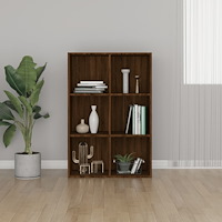 vidaXL Bokhylla/skänk rökfärgad Brun ek 66x30x98 cm konstruerat trä