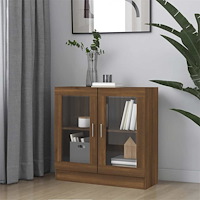 vidaXL Vitrinskåp brun ek 82,5x30,5x80 cm konstruerat trä