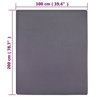 vidaXL Dra-på-lakan jersey 2 st antracit 100x200 cm bomull