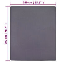vidaXL Dra-på-lakan jersey 2 st antracit 140x200 cm bomull
