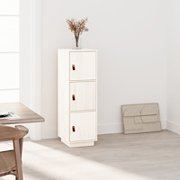 vidaXL Vitrinskåp vit 34x40x108,5 cm massiv furu