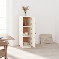vidaXL Vitrinskåp vit 34x40x108,5 cm massiv furu