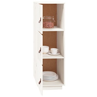 vidaXL Vitrinskåp vit 34x40x108,5 cm massiv furu