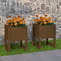 vidaXL Odlingslådor 2 st honungsbrun 40x40x52,5 cm massiv furu