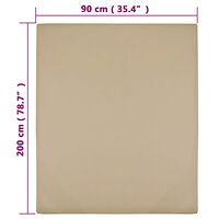 vidaXL Dra-på-lakan jersey taupe 90x200 cm bomull