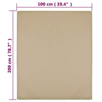 vidaXL Dra-på-lakan jersey 2 st taupe 100x200 cm bomull